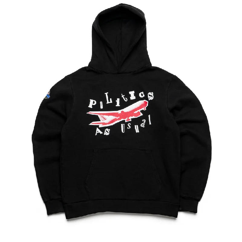 Politics x Red Bull Terminal Hoodie - Black Hoodie with Slit Hem Functional Movement Politics x Red Bull Terminal Hoodie - Black Hoodie with Slit Hem Functional Movement