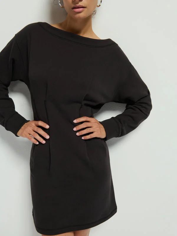 Ronni Sweatshirt Dress Hoodie with Drawcord Adjustable Secure