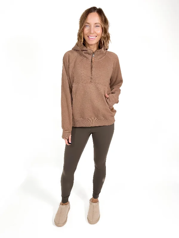 Averley Hooded Fleece- ACORN-FINAL SALE *L* Hoodie with Ribbed Cuffs Snug Fit Comfort
