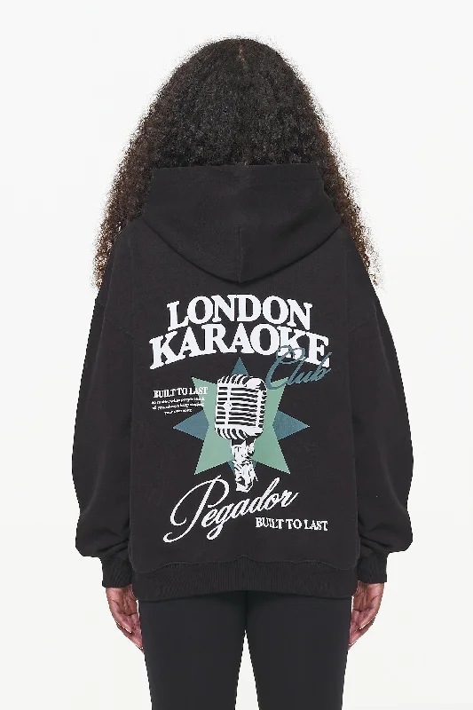 Savile Oversized Hoodie Black Hoodie with Batwing Sleeves Loose Dramatic