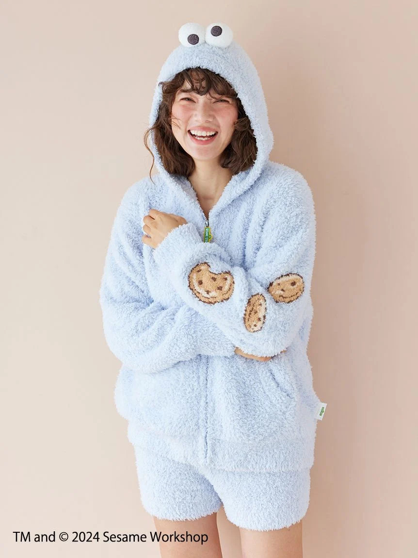 【SESAME STREET】Cookie Monster Hoodie and Shorts Set Hoodie with Ribbed Hem Stretchable Secure 【SESAME STREET】Cookie Monster Hoodie and Shorts Set Hoodie with Ribbed Hem Stretchable Secure