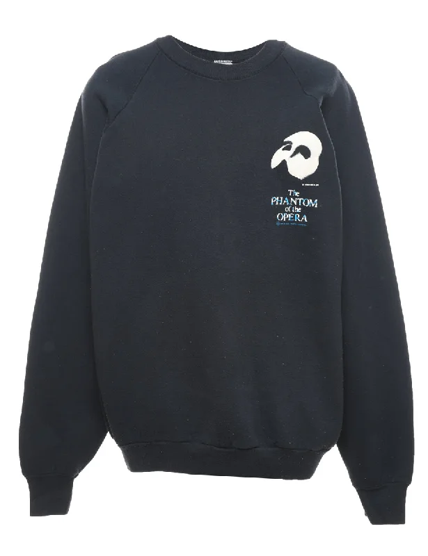 The Phantom Of the Opera Black & White Printed Sweatshirt - XL Hoodie with Lace Feminine Delicate The Phantom Of the Opera Black & White Printed Sweatshirt - XL Hoodie with Lace Feminine Delicate