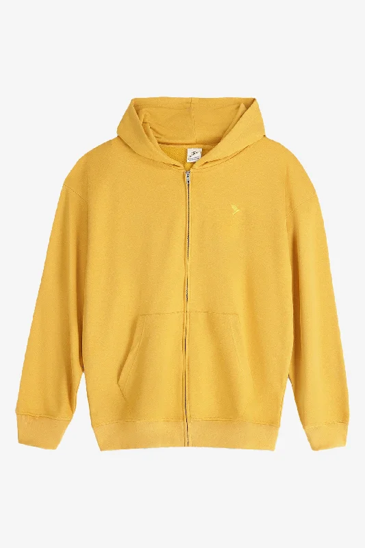Mineral Yellow Relaxed Fit Zip Through hoodie - S24 - UH0019R Hoodie with Hem Drawcord Adjustable Customizable Mineral Yellow Relaxed Fit Zip Through hoodie - S24 - UH0019R Hoodie with Hem Drawcord Adjustable Customizable