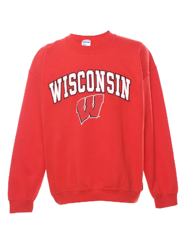 Wisconsin Badgers Football Red Sports Sweatshirt - L Hoodie with Strings Custom Fit Adjustable Wisconsin Badgers Football Red Sports Sweatshirt - L Hoodie with Strings Custom Fit Adjustable
