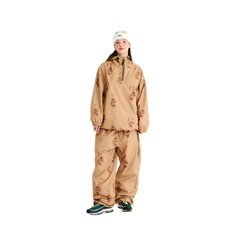 3D Bearrabbit Wide Track Snowboard Pants Soft Stretch Trousers