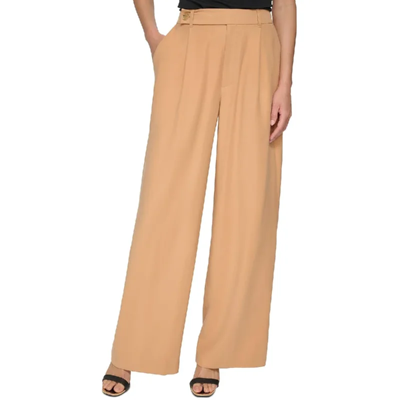 Womens High Rise Pleated Wide Leg Pants Elegant Dress Pants