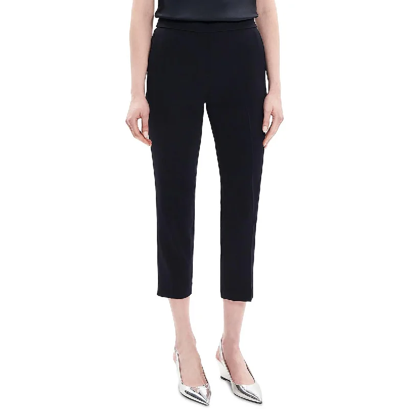 Treeca Womens Admiral Stripe Cropped Ankle Pants Comfortable Pleated Pants