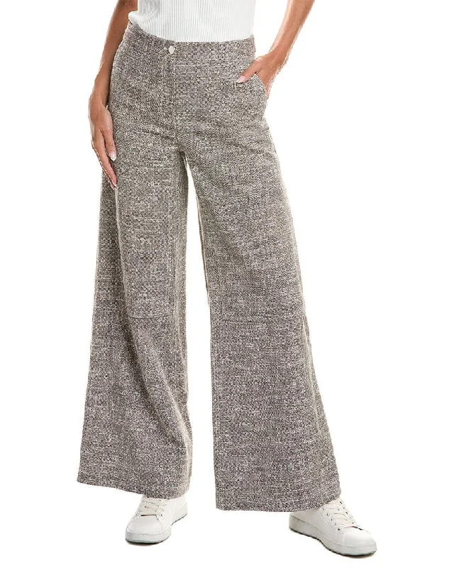 Theory Canvas Tweed Wide Leg Pant Stretch Fit Pants