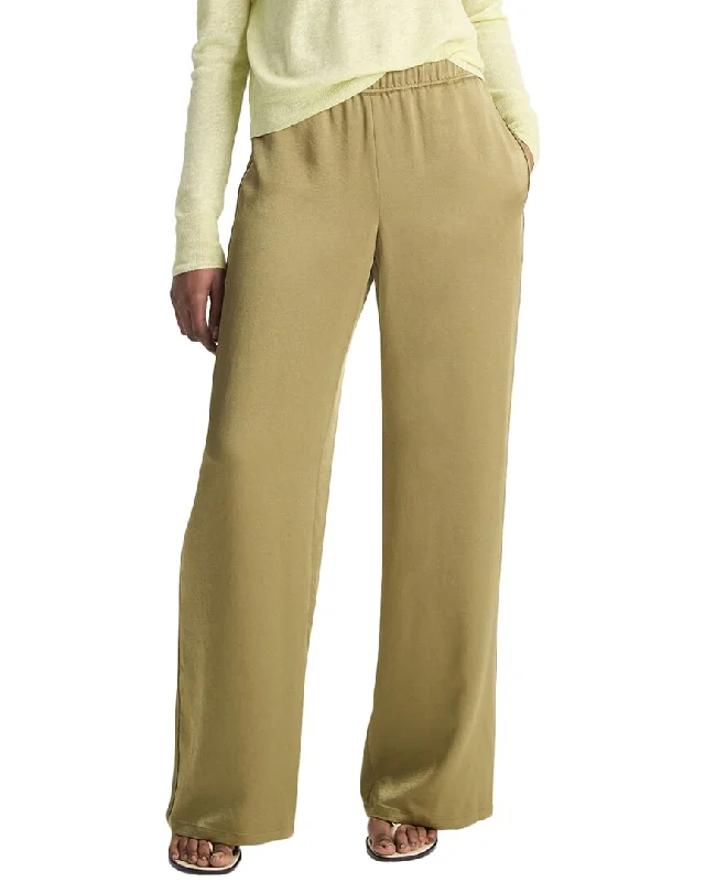 Vince Mid Rise Side Strap Wide Leg Pant Casual Skinny Fit Pants