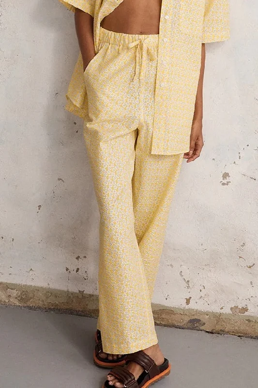 BLANCA Womens Lola Pants Yellow Classic Straight-Leg Pants