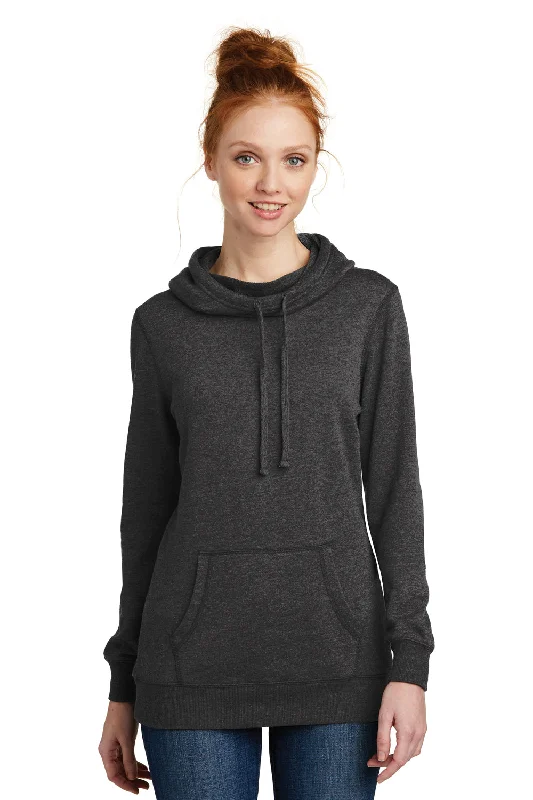 District Womens Fleece Hooded Sweatshirt Hoodie w/ Pouch Pocket - Heather Black Hoodie with Turtle Neck Cozy Winter District Womens Fleece Hooded Sweatshirt Hoodie w/ Pouch Pocket - Heather Black Hoodie with Turtle Neck Cozy Winter