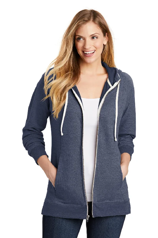 District Womens Perfect French Terry Full Zip Hooded Sweatshirt Hoodie w/ Pockets - New Navy Blue Hoodie Sweatshirt Pullover District Womens Perfect French Terry Full Zip Hooded Sweatshirt Hoodie w/ Pockets - New Navy Blue Hoodie Sweatshirt Pullover