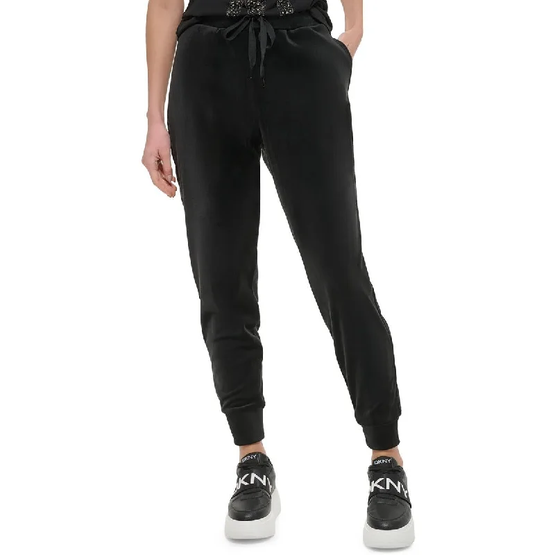 DKNY Womens Jogger Pull On Jogger Pants Relaxed Fit Trousers