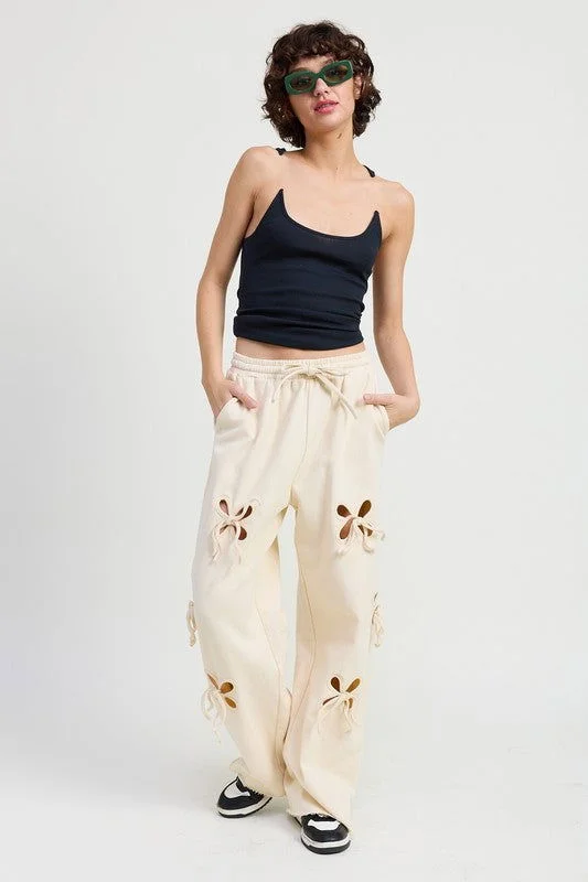 Emory Park French Terry Pants With Cutout Detail Soft Sweatpants Style
