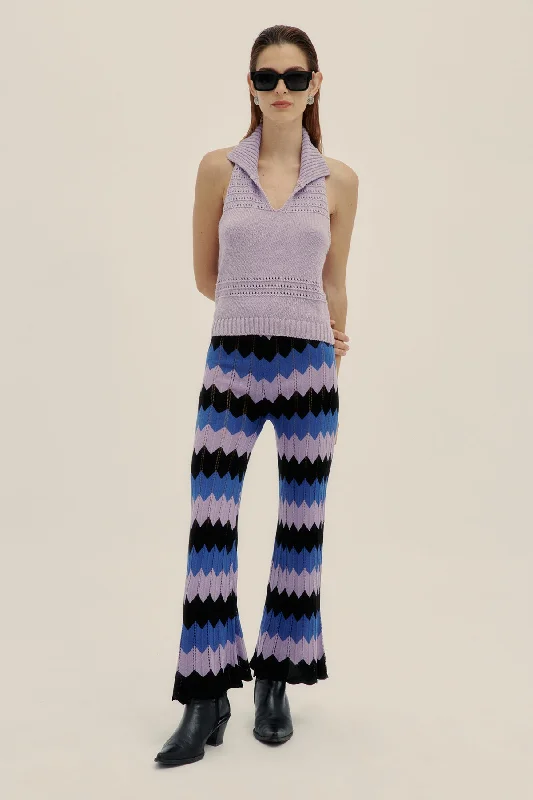 Fefe Knit Pants Elegant Silk Pants
