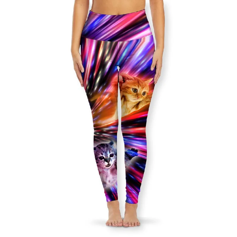 Flying Cat Lasers Yoga Pants High-Waist Trousers