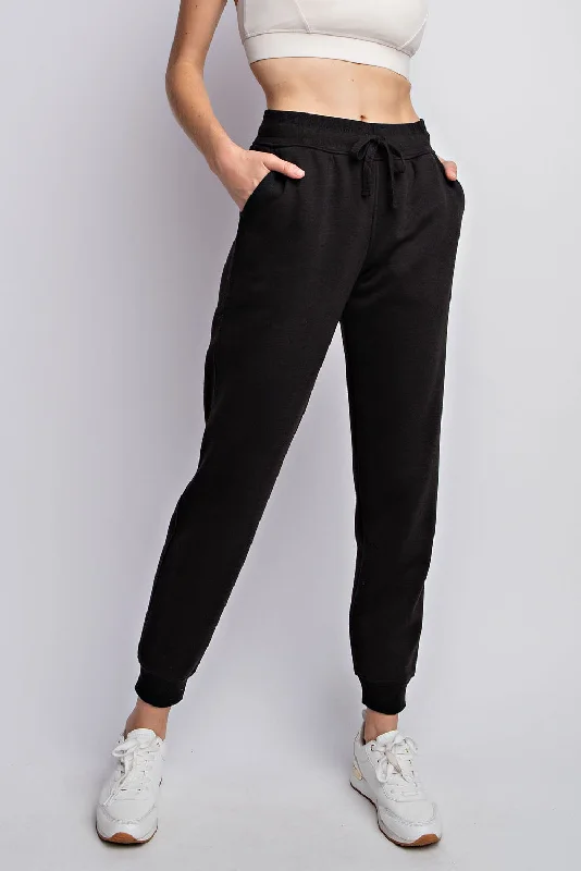 French Terry Fleece Sweat Pants Chic Wool Trousers
