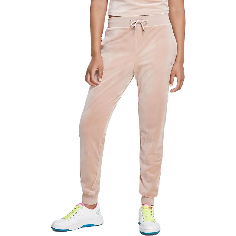Guess Womens High Rise Velour Jogger Pants Casual Skinny Fit Pants