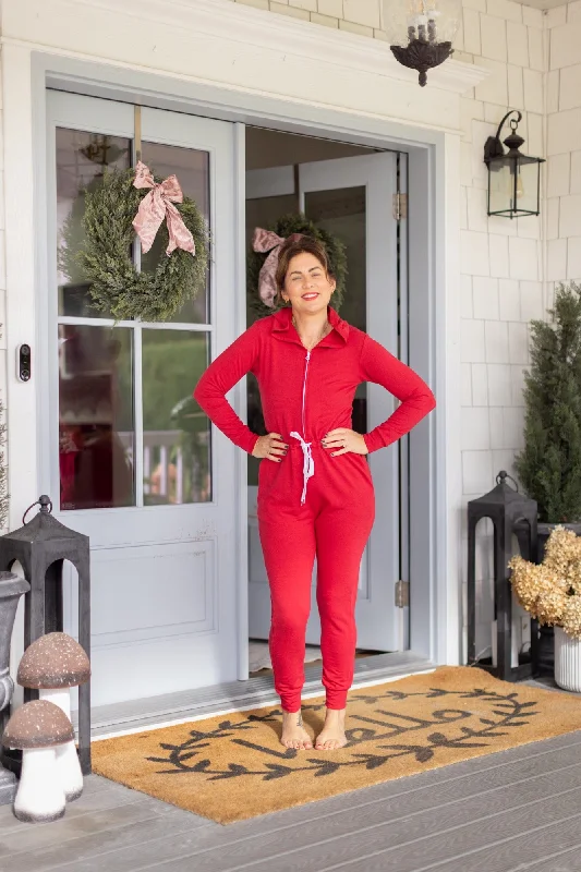 Harris Hoodie in Jilly Red Hoodie with Hem Drawcord Adjustable Customizable