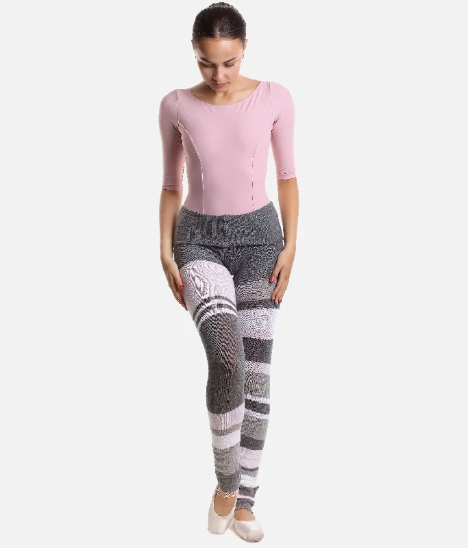 High Waist Striped Knitted Pants, Ballet Warm-up - 5161 Soft Wool Pants