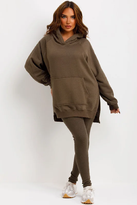 Hoodie And Leggings Set Khaki Hoodie with Earth Tones Natural Calm