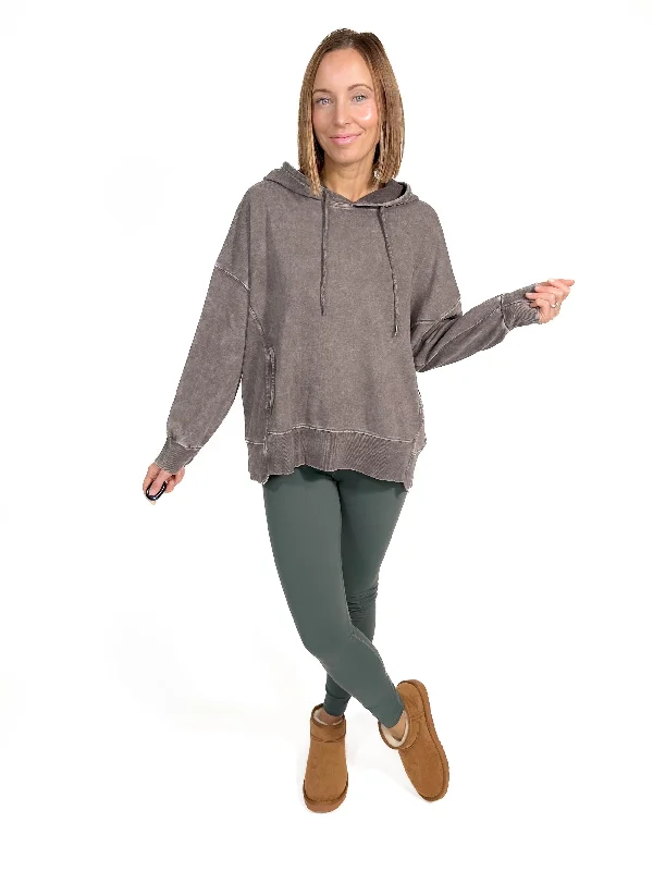 Thora Mineral Wash Oversized Pullover Hoodie- CHARCOAL Oversized Hoodie Comfort Casual Thora Mineral Wash Oversized Pullover Hoodie- CHARCOAL Oversized Hoodie Comfort Casual