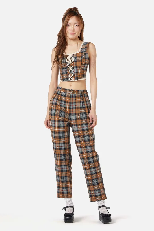 Kit Tartan Pants Casual Plaid Pants
