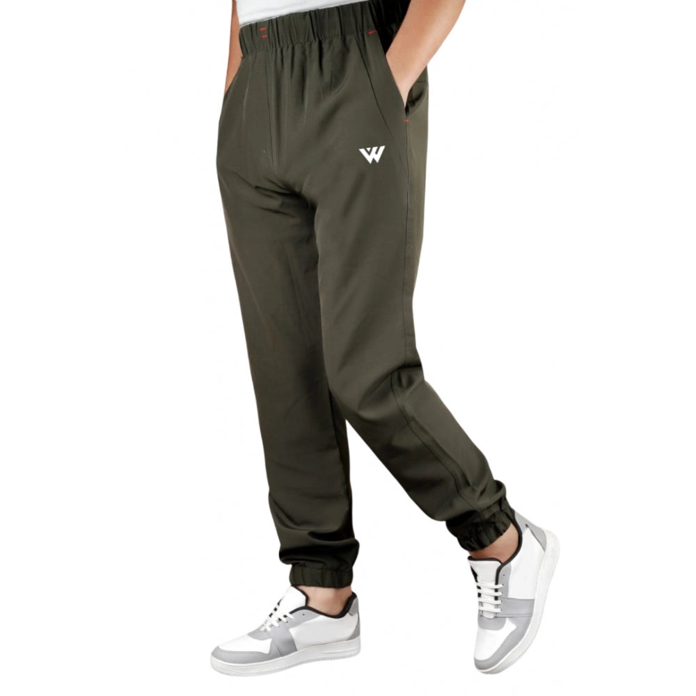 Generic Men's Polyster Soild Track Pant-Lower (Dark Green) Elegant High-Waist Pants