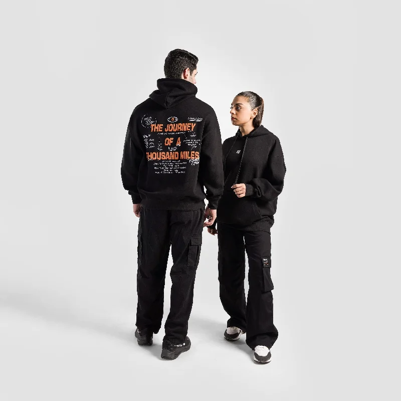 Miles Hoodie (Black) Hoodie with Toggle Buttons Decorative Unique