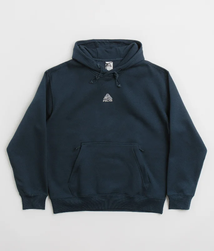 Nike ACG Therma-FIT Fleece Hoodie - Armory Navy / Black / Summit White Hoodie with Tied Waist Feminine Flattering Nike ACG Therma-FIT Fleece Hoodie - Armory Navy / Black / Summit White Hoodie with Tied Waist Feminine Flattering