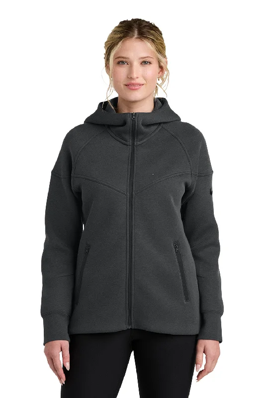 Nike Womens Tech Fleece Full Zip Hooded Sweatshirt Hoodie w/ Pockets - Heather Anthracite Grey - New Hoodie with Pattern Geometric Abstract Nike Womens Tech Fleece Full Zip Hooded Sweatshirt Hoodie w/ Pockets - Heather Anthracite Grey - New Hoodie with Pattern Geometric Abstract