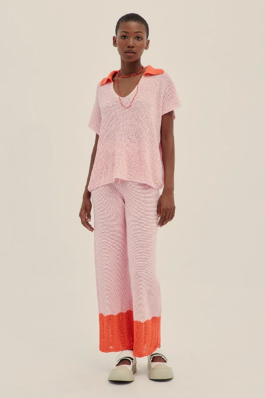 Lu Knit Pants Pink Casual Sweatpants Style