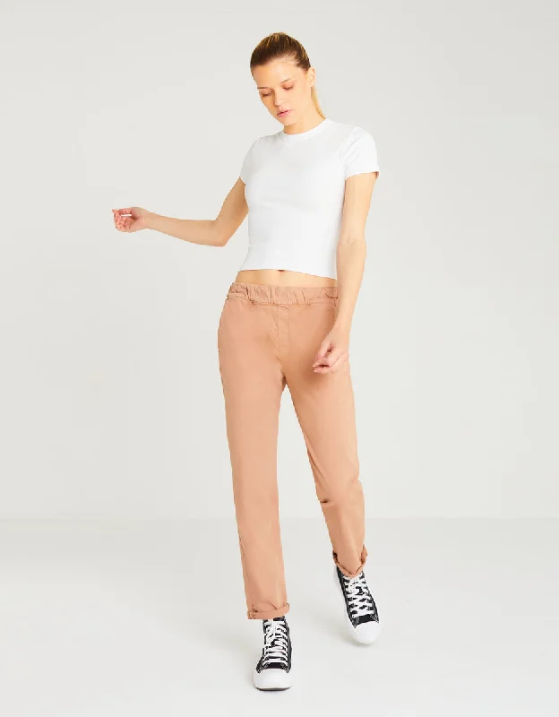 Pants Suzie Warm-Taupe Elegant Wool Trousers