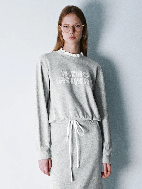 Printed 2 In 1 Loose Sweatshirt Hoodie with Logo Branding Identity