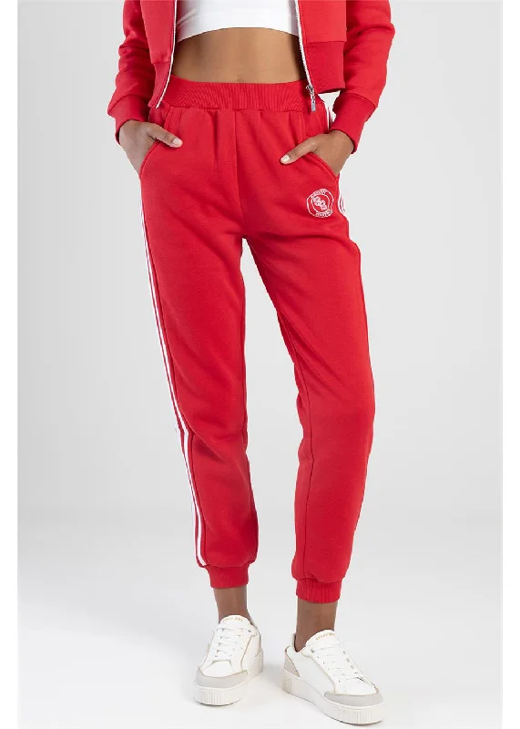Sissyboy Ps30373 Branded College Track Pants  Red Stylish Elastic Waist Pants