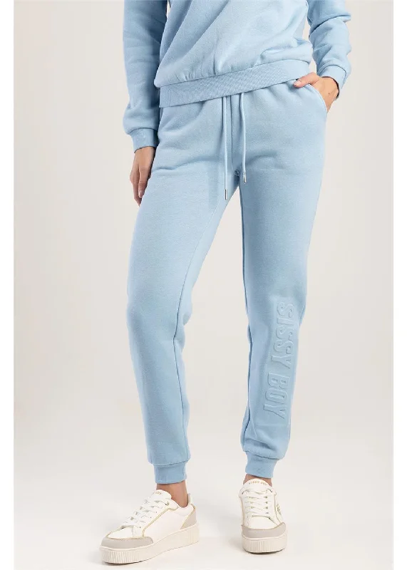 Sissyboy Ps30546 Embossed Logo Sweat Pants Blue Comfortable Jogger Trousers