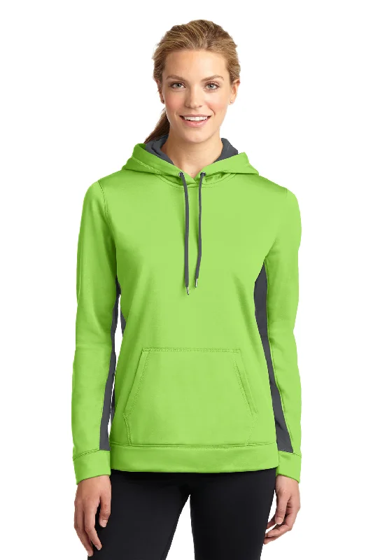 Sport-Tek Womens Sport-Wick Moisture Wicking Fleece Hooded Sweatshirt Hoodie w/ Pouch Pocket - Lime Shock Green/Dark Smoke Grey - Closeout Hoodie with Hem Detail Decorative Unique Sport-Tek Womens Sport-Wick Moisture Wicking Fleece Hooded Sweatshirt Hoodie w/ Pouch Pocket - Lime Shock Green/Dark Smoke Grey - Closeout Hoodie with Hem Detail Decorative Unique