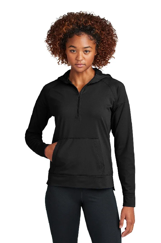 Sport-Tek Womens Sport-Wick Moisture Wicking 1/4 Zip Hooded Sweatshirt Hoodie w/ Pouch Pocket - Black - New Oversized Hoodie Comfort Casual Sport-Tek Womens Sport-Wick Moisture Wicking 1/4 Zip Hooded Sweatshirt Hoodie w/ Pouch Pocket - Black - New Oversized Hoodie Comfort Casual