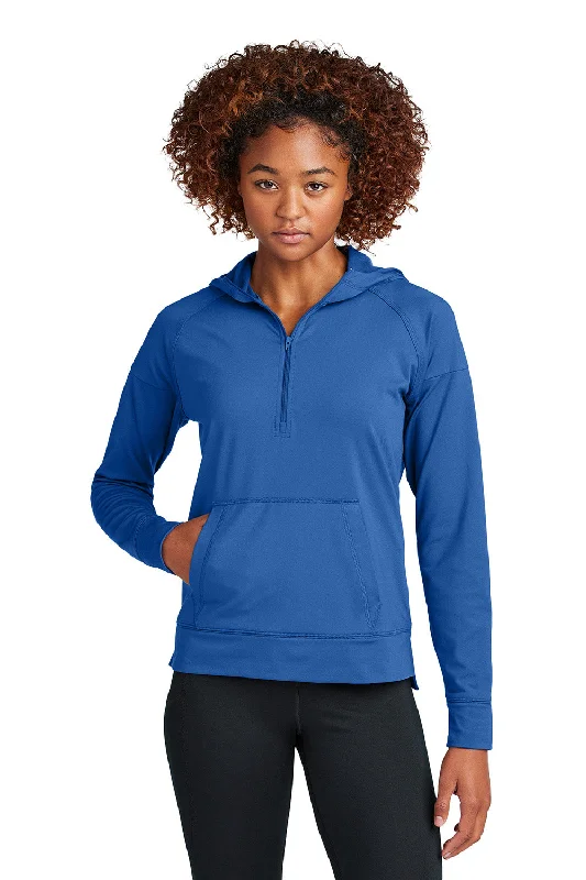 Sport-Tek Womens Sport-Wick Moisture Wicking 1/4 Zip Hooded Sweatshirt Hoodie w/ Pouch Pocket - True Royal Blue - New Hoodie with Drawstring Waist Adjustable Fitted Sport-Tek Womens Sport-Wick Moisture Wicking 1/4 Zip Hooded Sweatshirt Hoodie w/ Pouch Pocket - True Royal Blue - New Hoodie with Drawstring Waist Adjustable Fitted
