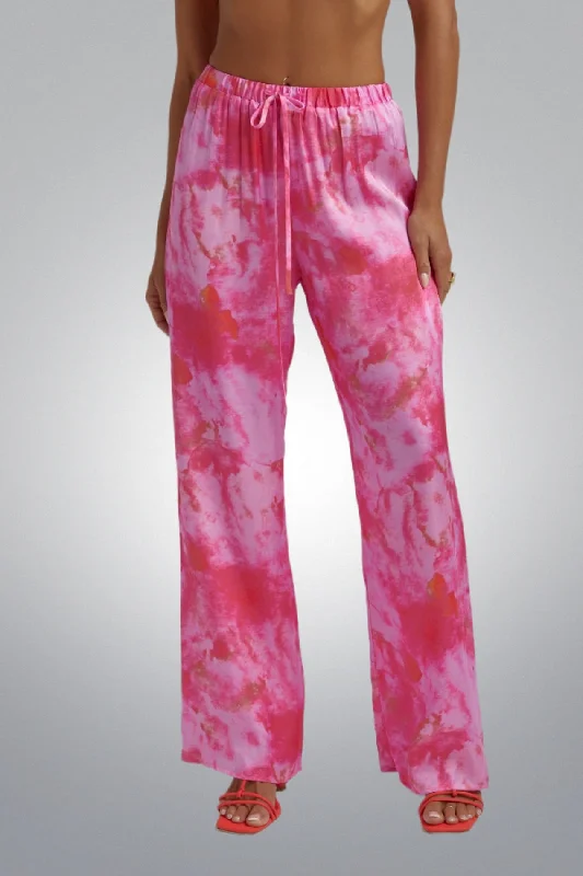 SUMMI SUMMI Womens Relaxed Drawstring Pants - Hibiscus Chic Black Leggings