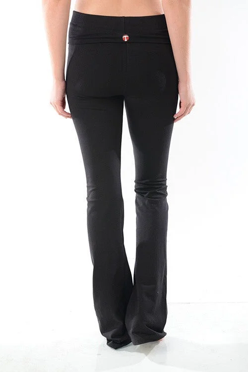 T-Party Foldover Yoga Pant Chic Checkered Pants