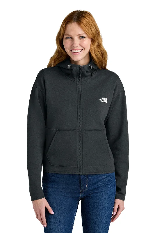 The North Face Womens Double Knit Full Zip Hooded Sweatshirt Hoodie w/ Pockets - Asphalt Grey - New Hoodie with Hidden Zipper Minimalist Clean The North Face Womens Double Knit Full Zip Hooded Sweatshirt Hoodie w/ Pockets - Asphalt Grey - New Hoodie with Hidden Zipper Minimalist Clean
