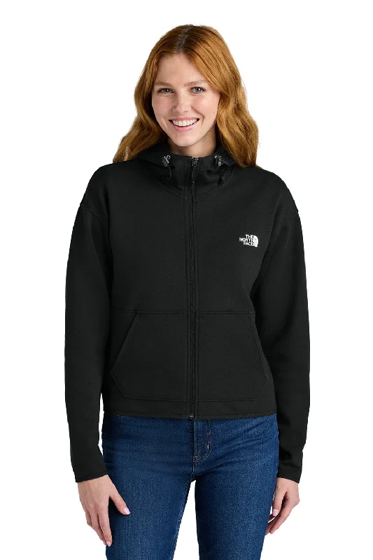 The North Face Womens Double Knit Full Zip Hooded Sweatshirt Hoodie w/ Pockets - Black - New Hoodie with Bell Sleeves Flared Feminine The North Face Womens Double Knit Full Zip Hooded Sweatshirt Hoodie w/ Pockets - Black - New Hoodie with Bell Sleeves Flared Feminine