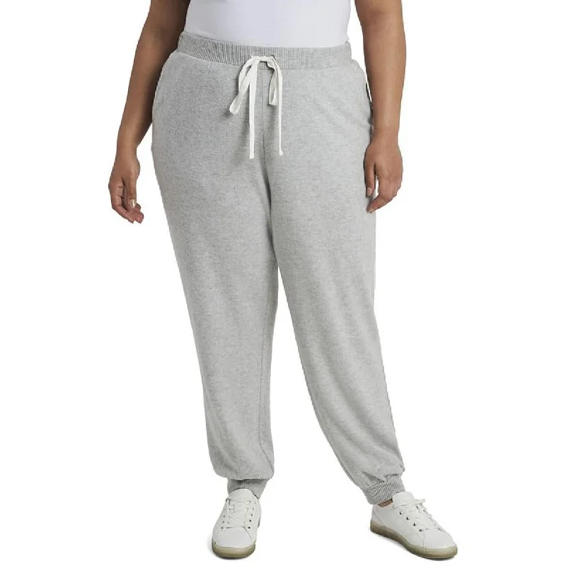 Vince Camuto Womens Plus Knit Cozy Jogger Pants Chic Checkered Pants