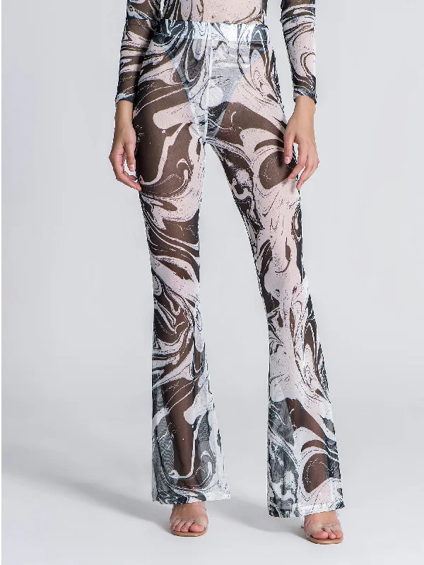 White Blurred Lines Pants Fashionable Sporty Pants