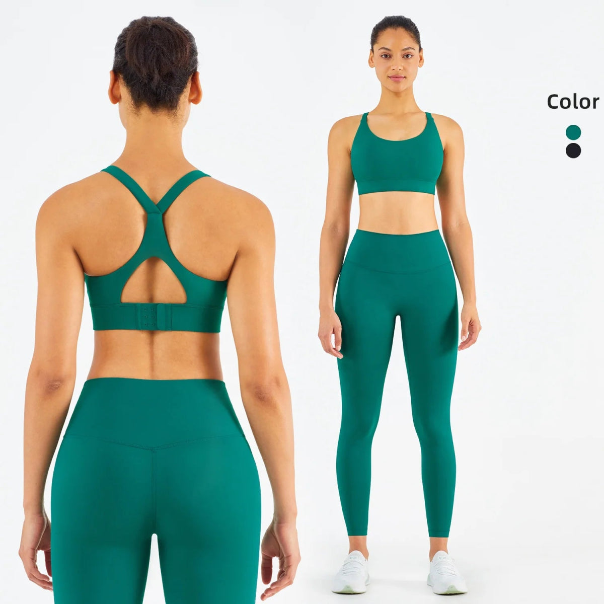 Women Yoga Pants Set with Hollow Adjustable Buckle and Super Soft Fabric Classic Pleated Pants