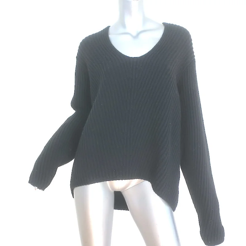 ACNE Studios Deborah Oversize Sweater Black Ribbed Wool Size Extra Small NEW Sweater Knitwear Pullover