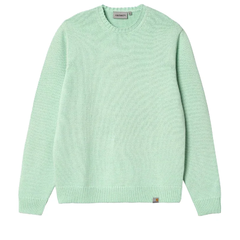 Carhartt WIP State Sweater - Pale Spearmint Fitted Loose Oversized