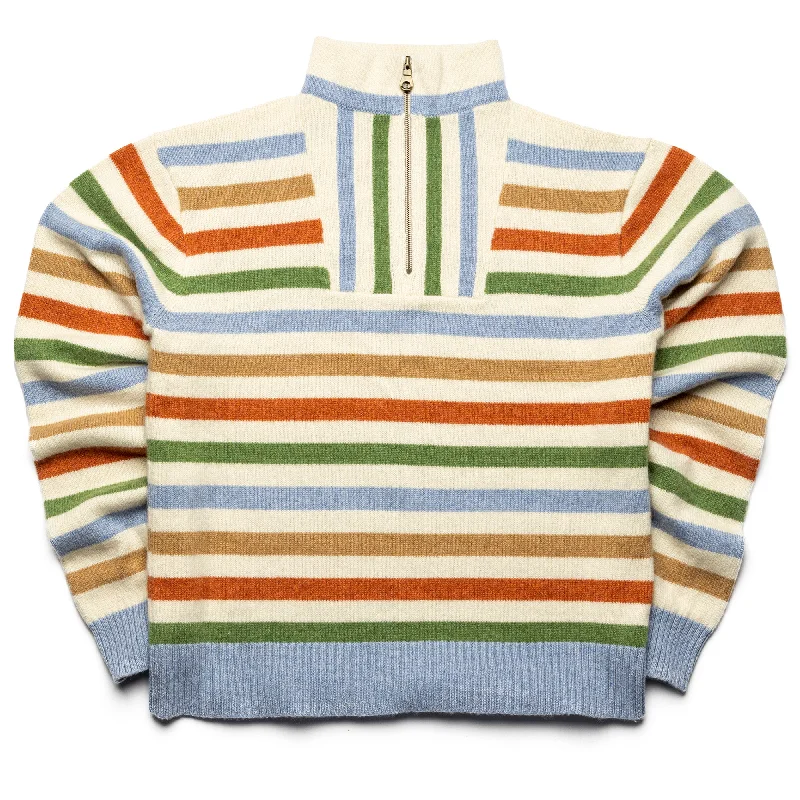 Harden Striped Sweater - Blue/Camel/Green/Orange Modern Contemporary Chic