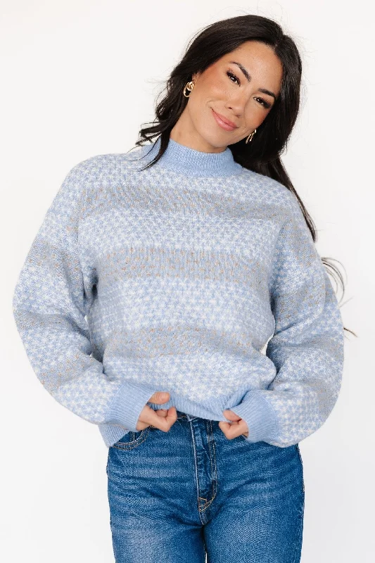 Henry Knit Sweater | Blue + Mocha Transparent Opaque Sheer